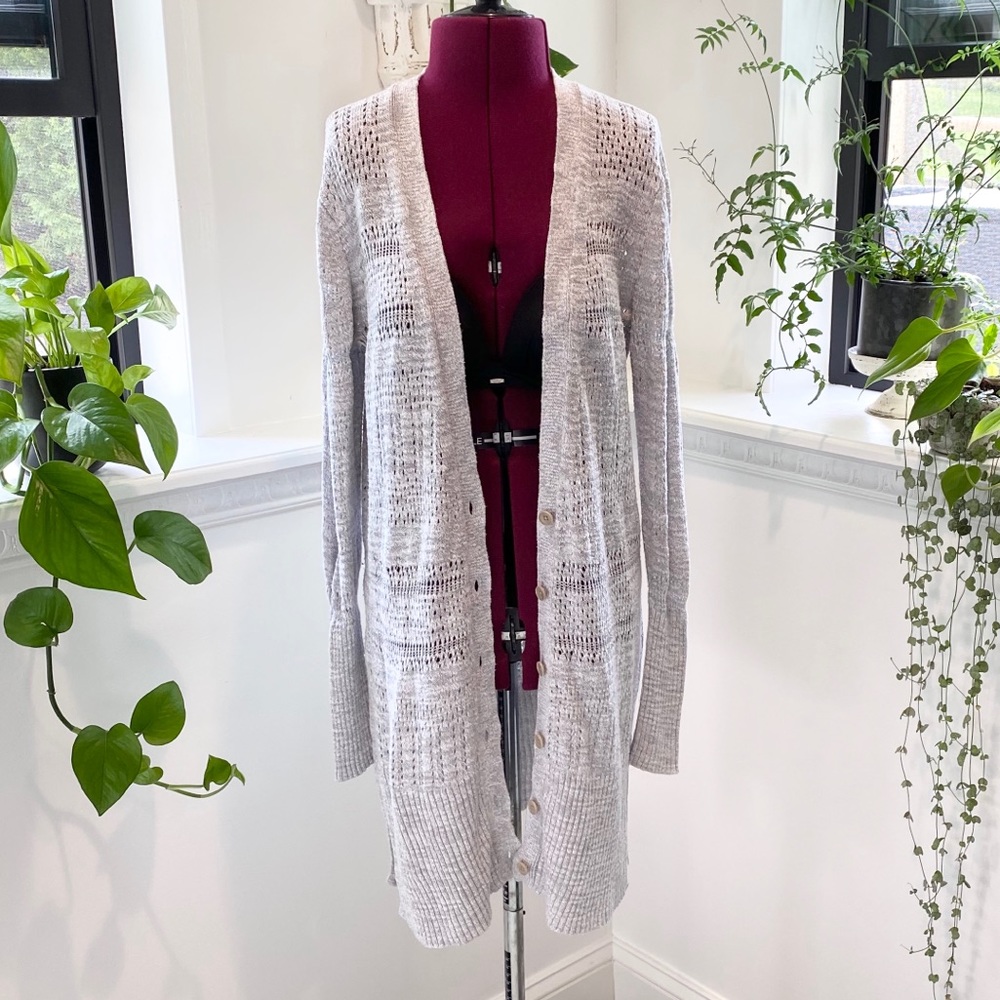 BANANA REPUBLIC long gray cardigan